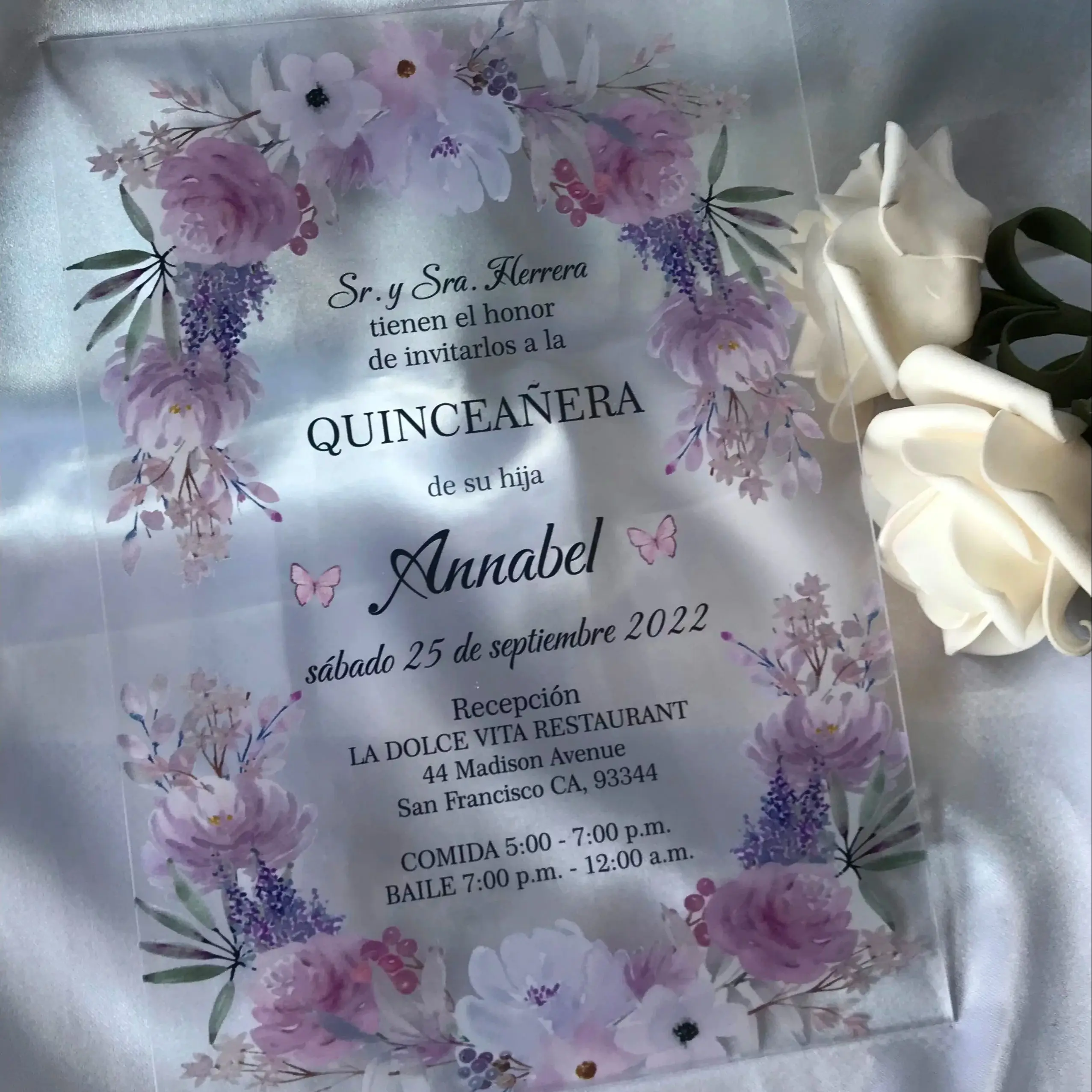 Personalized Acrylic Quinceanera Invitation,First Baby Birthday Invitation, Custom, 10Pcs
Personalized Acrylic Quinceanera Invitation,First Baby Birthday Invitation, Custom, 10Pcs