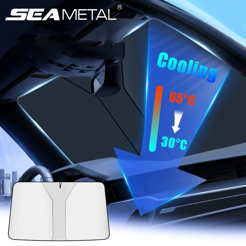SEAMETAL Car Windshield Sun Shade Foldable Front Window Sun Protection Cover Anti UV Summer Cooling Sunshade Curtains for Car
SEAMETAL Car Windshield Sun Shade Foldable Front Window Sun Protection Cover Anti UV Summer Cooling Sunshade Curtains for Car