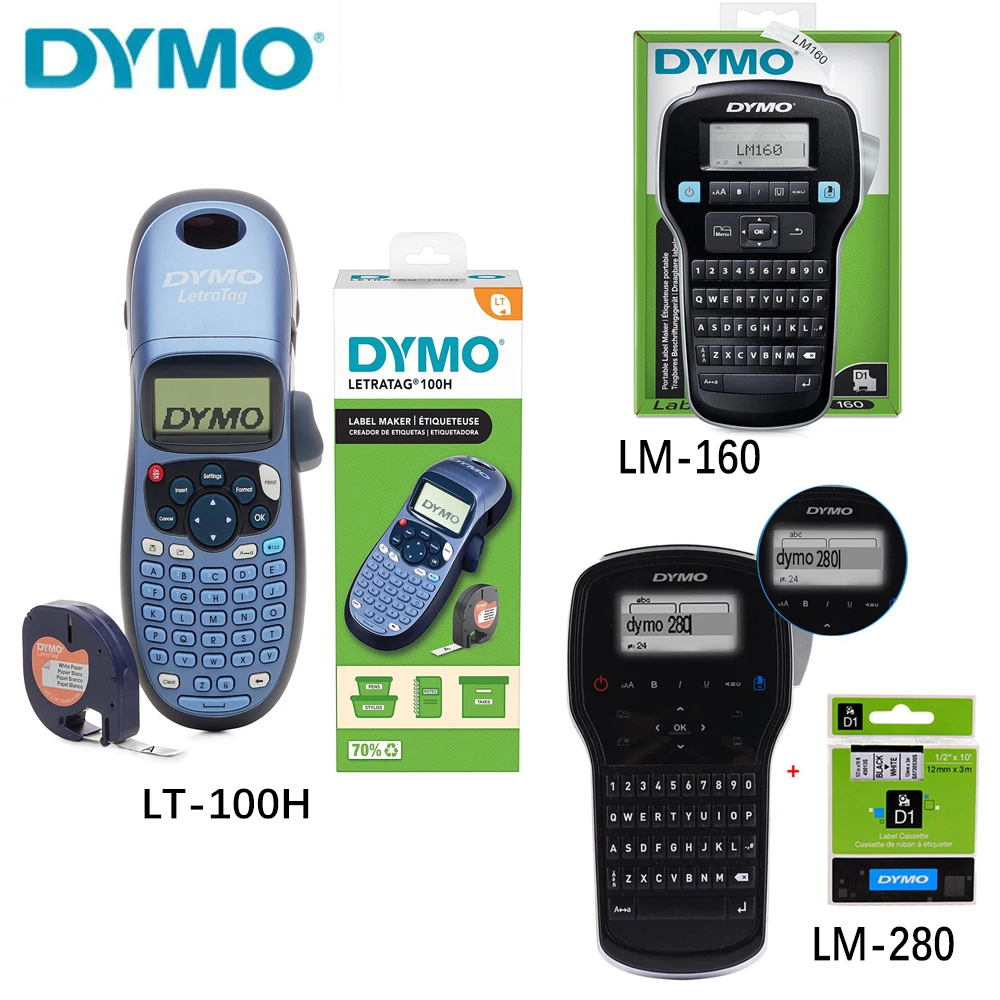 DYMO LT-100H LM-160 280 Protable label maker print 6mm/9mm/12mm Cable stickers label printer For D1 label tape 45022 45013 45010
DYMO LT-100H LM-160 280 Protable label maker print 6mm/9mm/12mm Cable stickers label printer For D1 label tape 45022 45013 45010