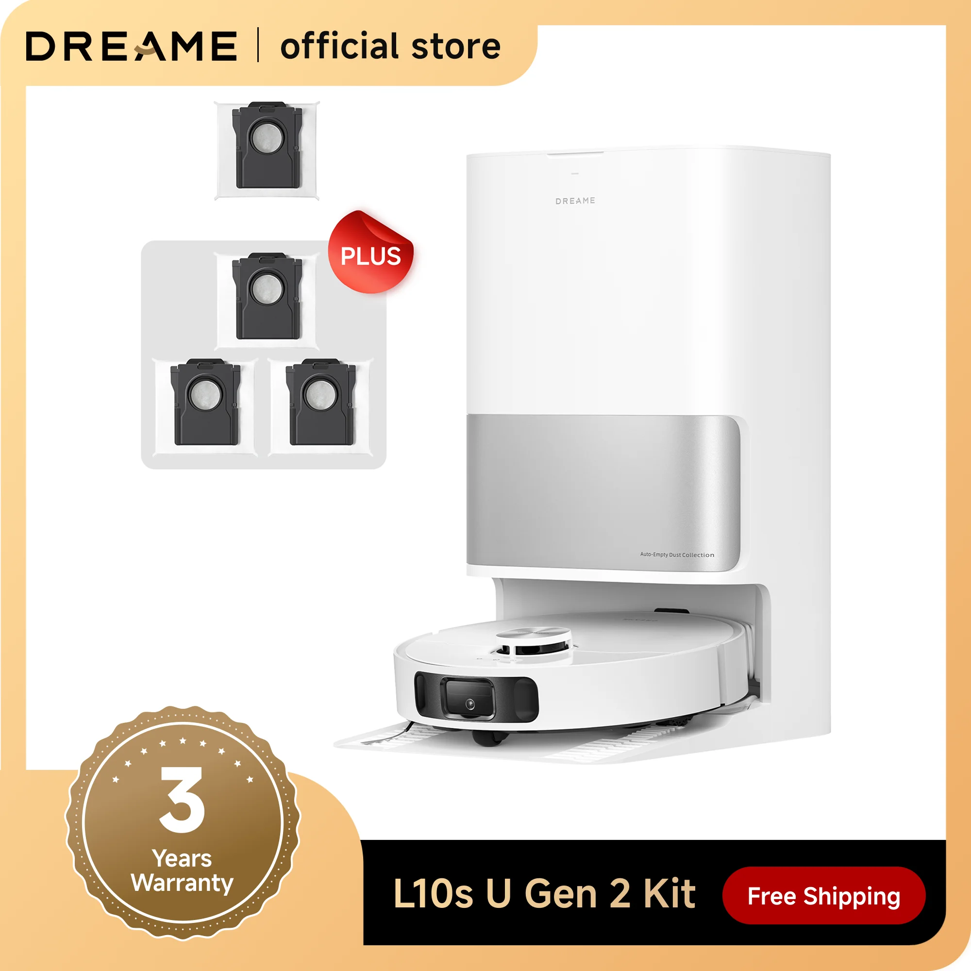 Dreame 2-in-1 Robot Vacuum and Mop, 10KPa Suction, MopExtend, Self-Emptying Base for 75 Days of Cleaning, Self-cleaning and drying mops, Carpet Boost
Dreame 2-in-1 Robot Vacuum and Mop, 10KPa Suction, MopExtend, Self-Emptying Base for 75 Days of Cleaning, Self-cleaning and drying mops, Carpet Boost