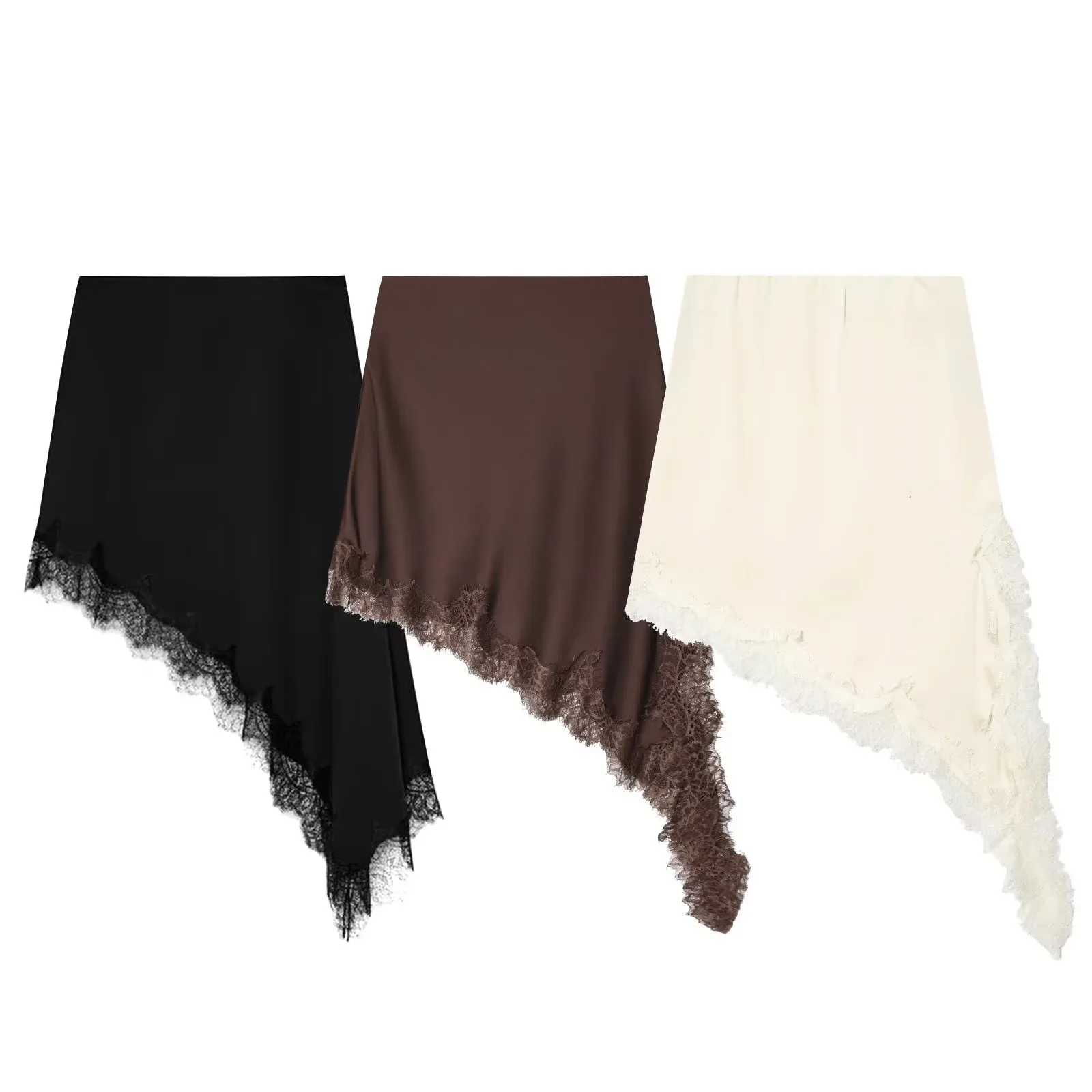 Women New Fashion Versatile Simple Asymmetrical Lace Skirt Female Elegant Sexy Silk Satin Texture Elastic Waist Casual Skirt
Women New Fashion Versatile Simple Asymmetrical Lace Skirt Female Elegant Sexy Silk Satin Texture Elastic Waist Casual Skirt
