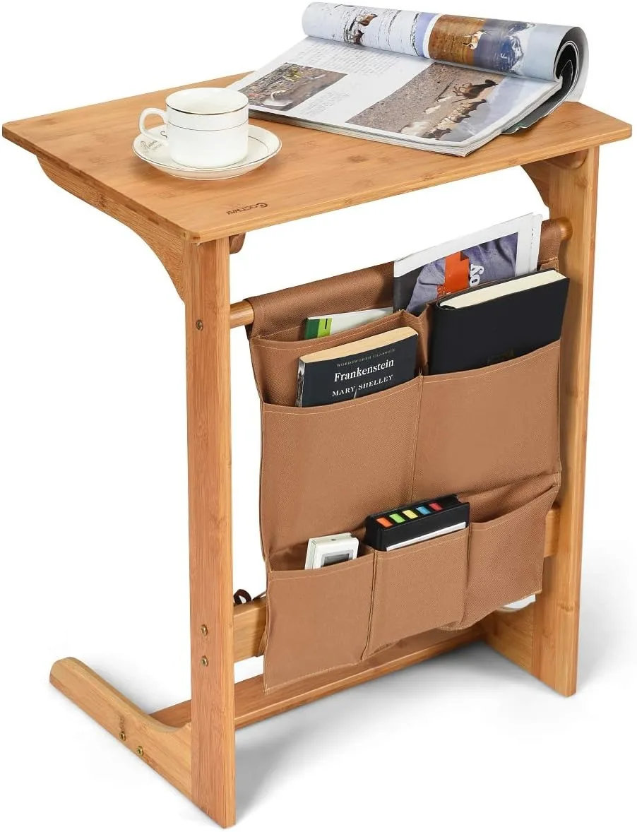 100% Bamboo Side Table, L-Shaped TV Tray Side Table, Snack End Table Laptop Desk with Storage Bag, U-Shaped Bedroom Read
100% Bamboo Side Table, L-Shaped TV Tray Side Table, Snack End Table Laptop Desk with Storage Bag, U-Shaped Bedroom Read