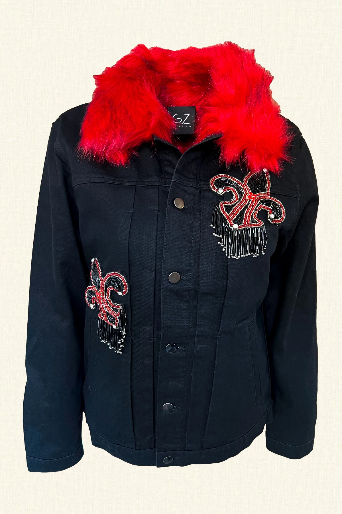 2022 Fashion Red Faux Fur Black & Red Crystal Stone Embroided Women Denim Jean Jacket
2022 Fashion Red Faux Fur Black & Red Crystal Stone Embroided Women Denim Jean Jacket