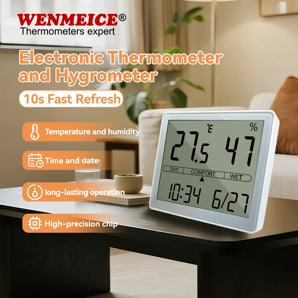 WENMEICE Weather Station Digital Temperature Humidity Meter Home Thermometer Hygrometer Indoor Temperature And Humidity Meter
WENMEICE Weather Station Digital Temperature Humidity Meter Home Thermometer Hygrometer Indoor Temperature And Humidity Meter