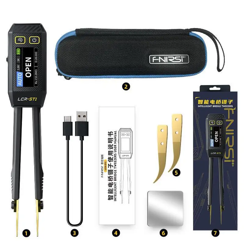 LCR-ST1 Digital BridgeMeter High Precision LCR Meter Tweeze Intelligent Tweezer Continuity Diode Test Measurement Tools
LCR-ST1 Digital BridgeMeter High Precision LCR Meter Tweeze Intelligent Tweezer Continuity Diode Test Measurement Tools