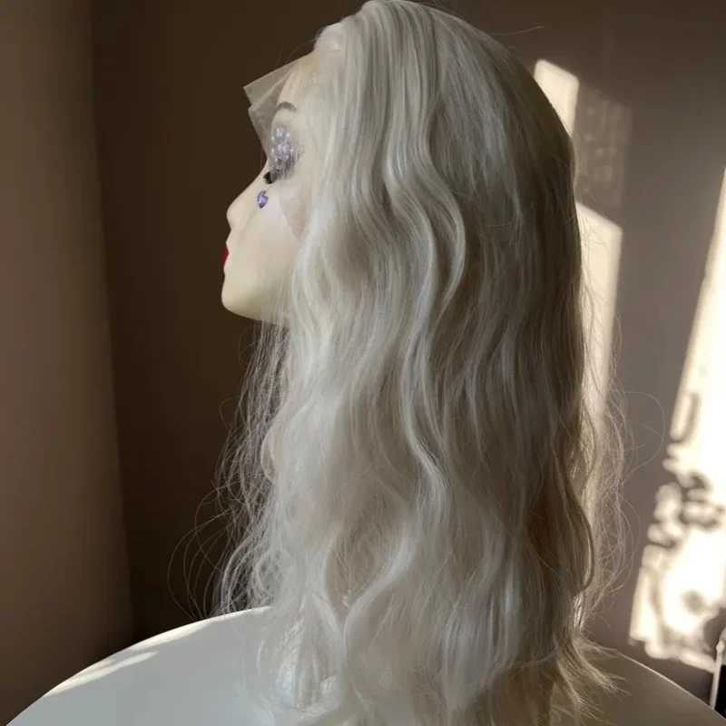 Ombre White Wavy Straight Synthetic HD Lace Front Wig Realistic Hairline Wig For Women Natural Looking Middle Part Hairline Wig
Ombre White Wavy Straight Synthetic HD Lace Front Wig Realistic Hairline Wig For Women Natural Looking Middle Part Hairline Wig