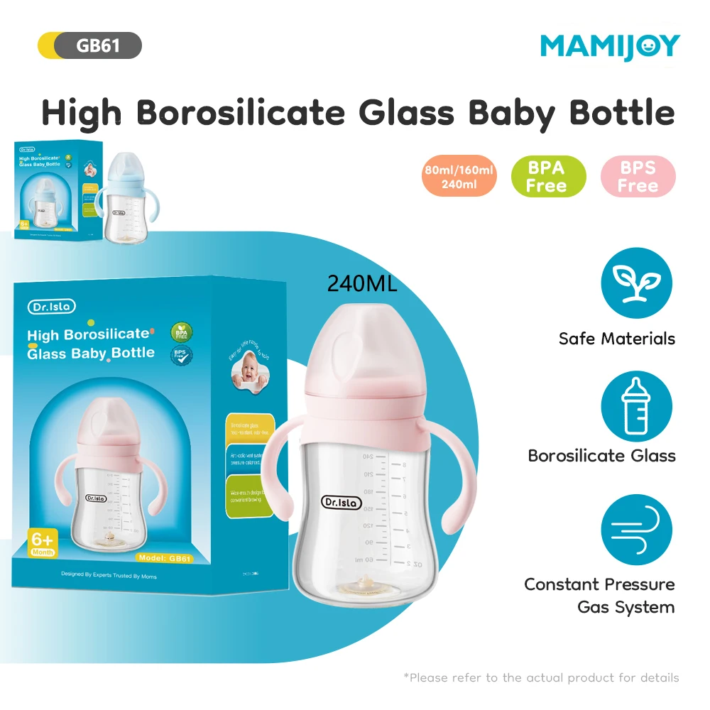 MAMIJOY 240ML Newborn Feeding Glass Bottles High Borosilicate Wide-mouthed Anti-bloating Clear Scale For Baby 6 Months+ GB61
MAMIJOY 240ML Newborn Feeding Glass Bottles High Borosilicate Wide-mouthed Anti-bloating Clear Scale For Baby 6 Months+ GB61