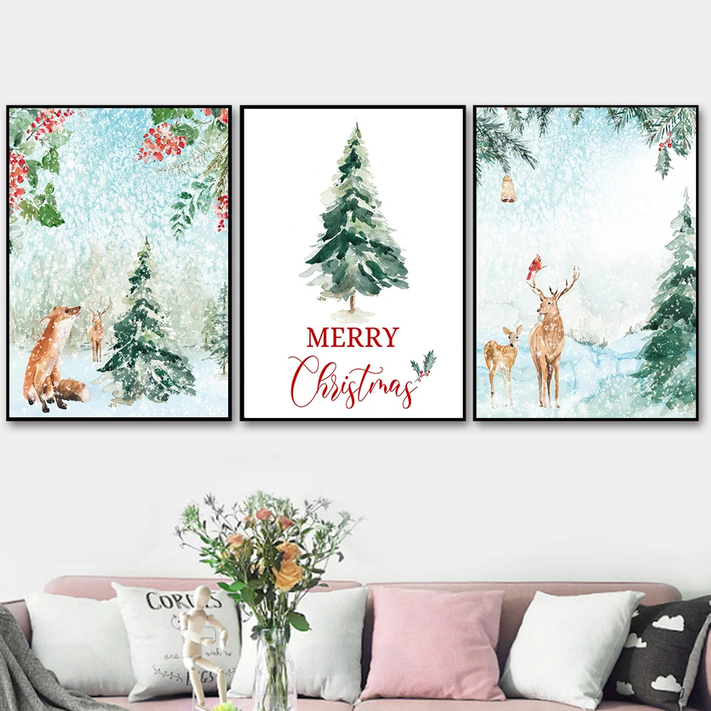 Winter Wonderland Print Christmas Wall Art Canvas Painting Gift Nordic Tree Garland Poster For Living Room Home Decoration
Winter Wonderland Print Christmas Wall Art Canvas Painting Gift Nordic Tree Garland Poster For Living Room Home Decoration