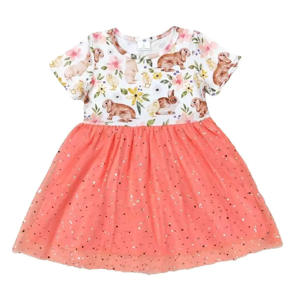 GSD0605 Baby Girls Summer Dress Short sleeves rabbit floral girls easter tulle dress
GSD0605 Baby Girls Summer Dress Short sleeves rabbit floral girls easter tulle dress