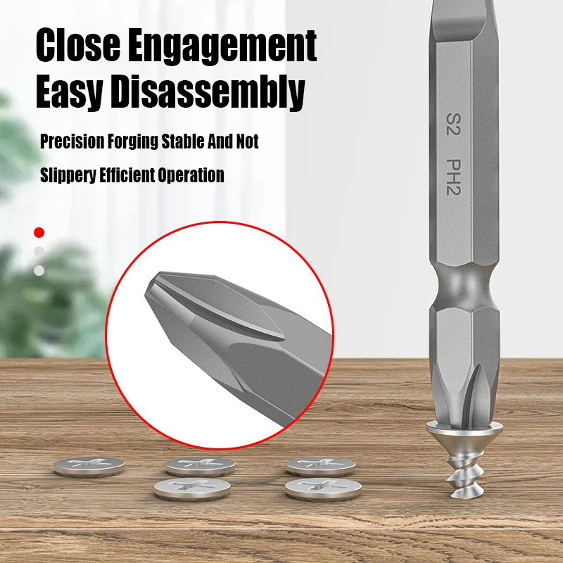 Durable Electric Screwdriver Bit Set 65-110MM*PH2 Double Cross Batch Head Strong Magnetic Strong Torque Screw Driver Drill Bit
Durable Electric Screwdriver Bit Set 65-110MM*PH2 Double Cross Batch Head Strong Magnetic Strong Torque Screw Driver Drill Bit