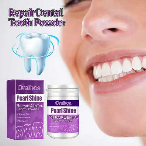 Purple Tooth Powder Remove Coffee Smoke Stains Protect Enamel Improve Gum Health Remove Residues Fresh Mint Flavor Tooth Powder