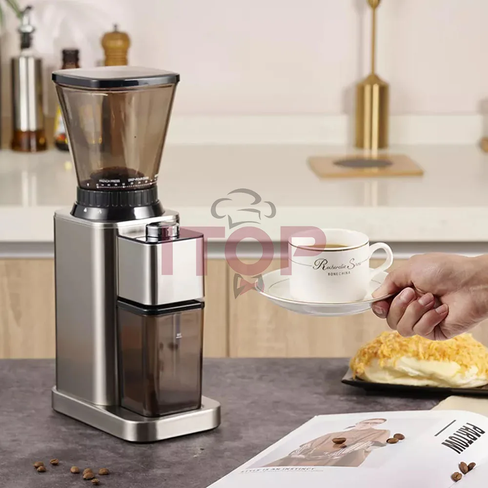 ITOP Coffee Grinder Conical Burr SUS420 Coffee Beginners' Choice Easy Disassembly Stepless Adjustment LED Display Panel and Knob
ITOP Coffee Grinder Conical Burr SUS420 Coffee Beginners' Choice Easy Disassembly Stepless Adjustment LED Display Panel and Knob
