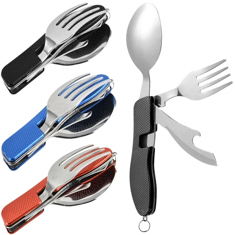 4 in1 Foldable Camping Utensil Set Multi-Functional Knife Fork Spoon Bottle Opener for Outdoor Survival Sports Camping Hiking
4 in1 Foldable Camping Utensil Set Multi-Functional Knife Fork Spoon Bottle Opener for Outdoor Survival Sports Camping Hiking