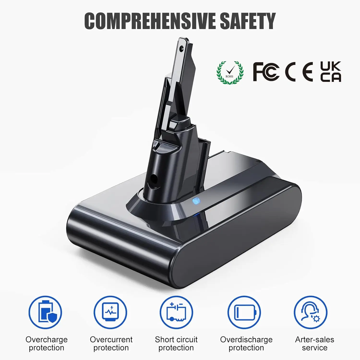 For Dyson V7B3 Compatible with SV11 V7 Motorhead V7 Animal V7 Trigger V7 HEPA V7 Car 21.6V Replacement Battery
For Dyson V7B3 Compatible with SV11 V7 Motorhead V7 Animal V7 Trigger V7 HEPA V7 Car 21.6V Replacement Battery