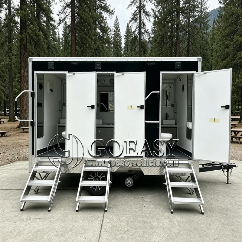 Outdoor Portable Restroom Trailer Luxury Multi Door Move Shower Toilet Trailer for Camping Weddings & Festival Events
Outdoor Portable Restroom Trailer Luxury Multi Door Move Shower Toilet Trailer for Camping Weddings & Festival Events