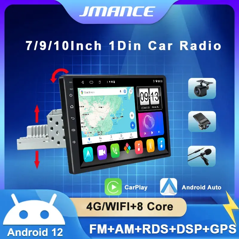Автомобильный радиоприемник CarPlay на Android 12 для универсального автомобиля с Gps-экраном, регулируемый 1DIN автомобильный стерео радиоприемник, навигационный плеер
Автомобильный радиоприемник CarPlay на Android 12 для универсального автомобиля с Gps-экраном, регулируемый 1DIN автомобильный стерео радиоприемник, навигационный плеер