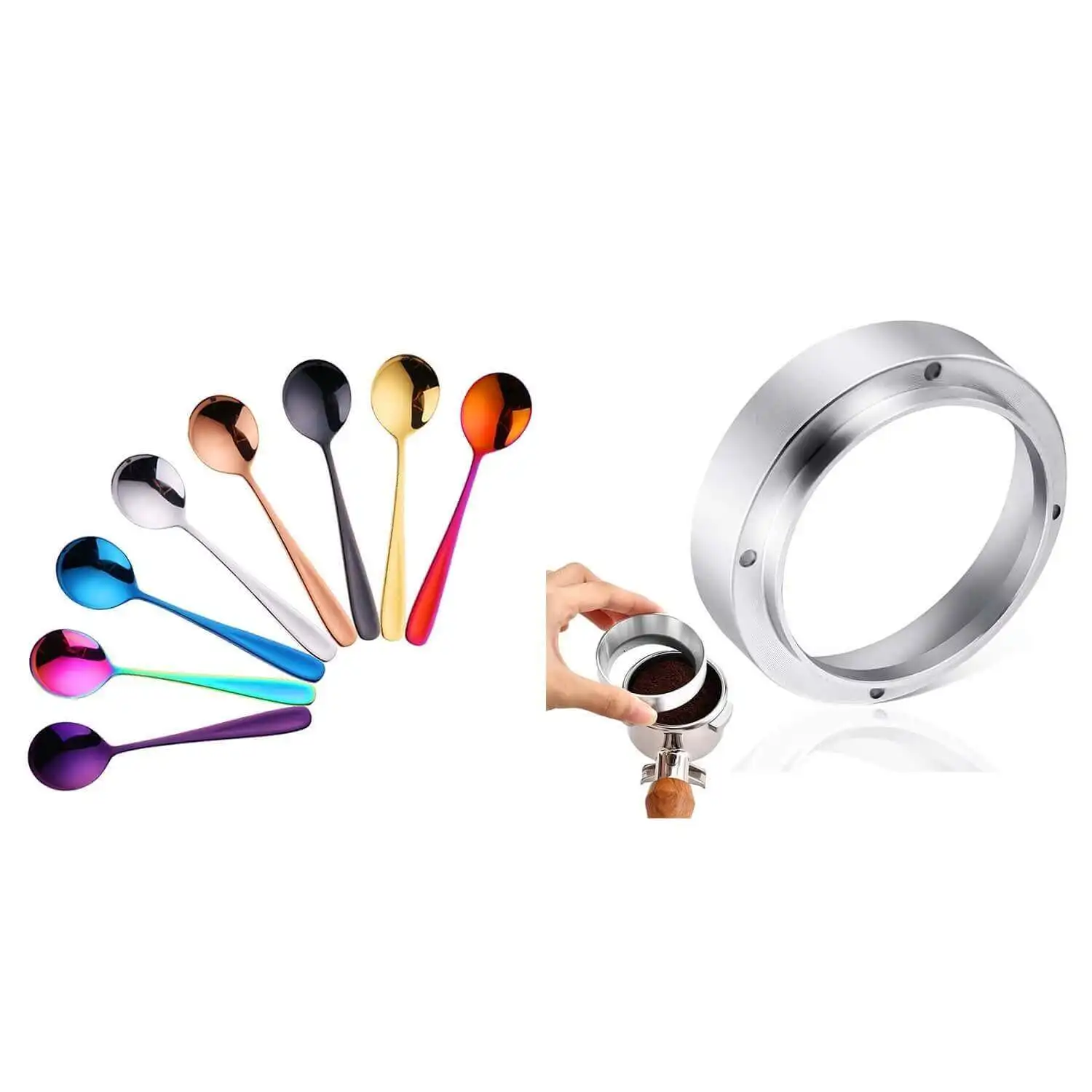 Soup Spoons Stainless Steel, Metal Round Soup Spoon & 53Mm Coffee Powder Rings, Coffee Powder Dosing Ring, Multicolored Rainbow
Soup Spoons Stainless Steel, Metal Round Soup Spoon & 53Mm Coffee Powder Rings, Coffee Powder Dosing Ring, Multicolored Rainbow