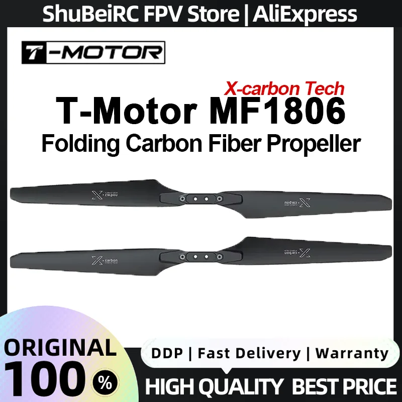 T-MOTOR MF1806 Folding Carbon Fiber Propeller for Fixed Wing RC Aircraft FPV Racing Drone Motor
T-MOTOR MF1806 Folding Carbon Fiber Propeller for Fixed Wing RC Aircraft FPV Racing Drone Motor