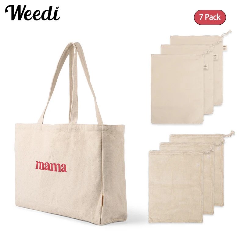 Weedi 7Packs Reusable Storage & Shopping Bags Set, Cotton Mesh Grocery Bags, Reusable Produce Bags Sets Canvas Shopping Bag
Weedi 7Packs Reusable Storage & Shopping Bags Set, Cotton Mesh Grocery Bags, Reusable Produce Bags Sets Canvas Shopping Bag