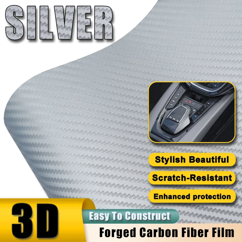 3D Silver Carbon Fiber Vinyl Wrap Film, Air Release Self-Adhesive Car Decal, Anti-Scratch DIY Sticker for Car & Motorcycle
3D Silver Carbon Fiber Vinyl Wrap Film, Air Release Self-Adhesive Car Decal, Anti-Scratch DIY Sticker for Car & Motorcycle