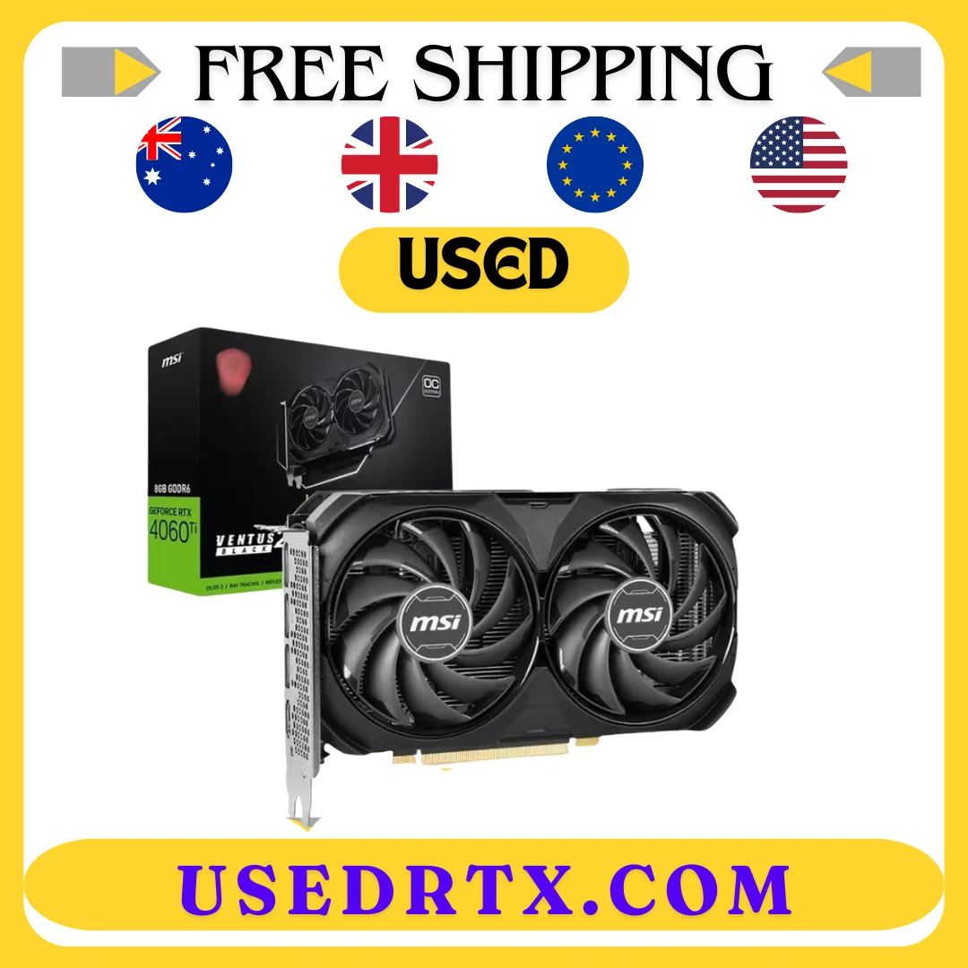 MSI GeForce RTX 4060Ti VENTUS 2X BLACK 8G OC Gaming Graphics Card 8G GDDR6 128-bit PCI-E 4.0 HDMI DP 8Pin Desktop Video Card New
MSI GeForce RTX 4060Ti VENTUS 2X BLACK 8G OC Gaming Graphics Card 8G GDDR6 128-bit PCI-E 4.0 HDMI DP 8Pin Desktop Video Card New