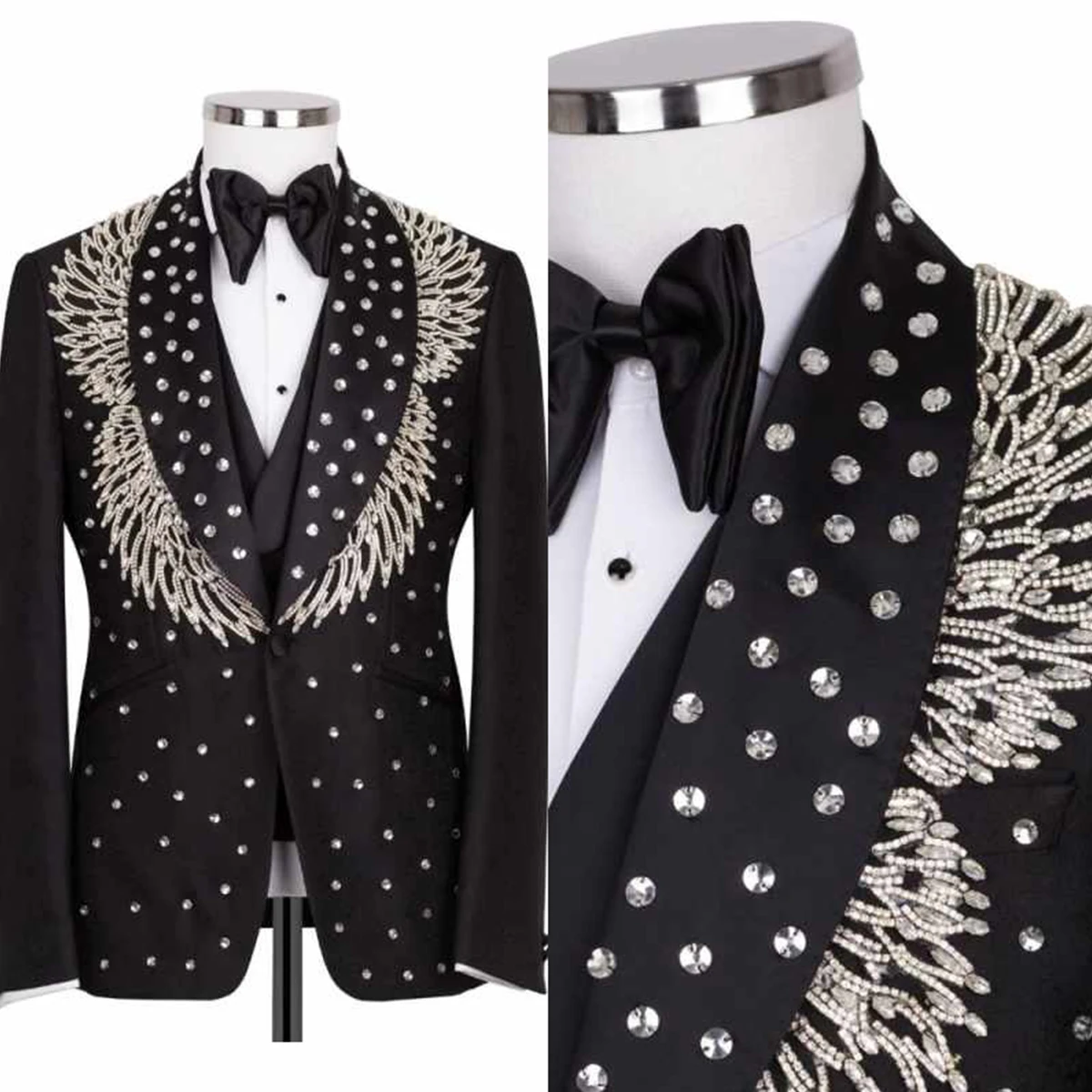 High Qualiy Diamond Suits Attire Men For Wedding 3 Piece Set Double Breasted Jacket Trousers Groom Tuxedo Trajes Para Hombre
High Qualiy Diamond Suits Attire Men For Wedding 3 Piece Set Double Breasted Jacket Trousers Groom Tuxedo Trajes Para Hombre