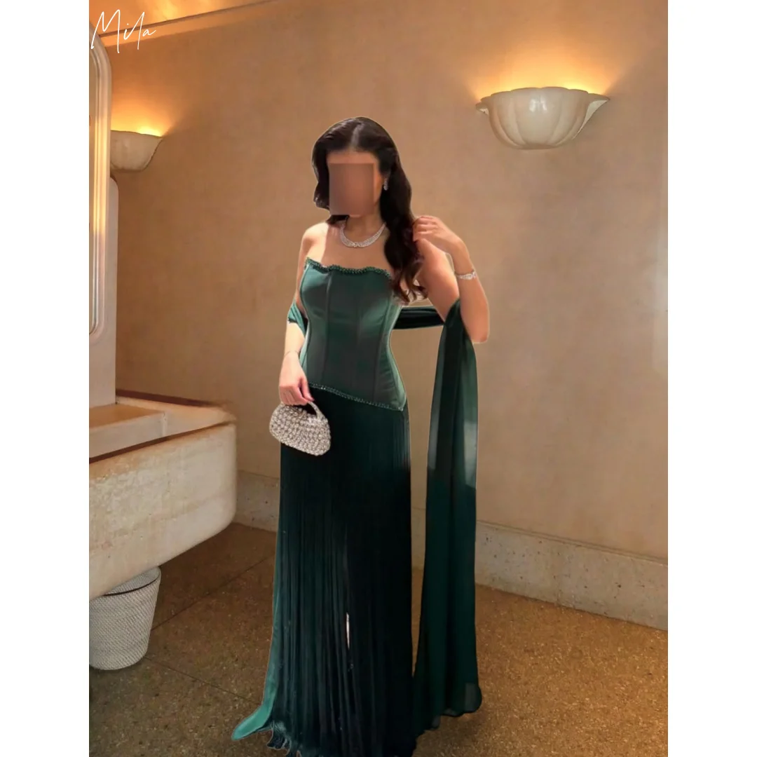 Mila Customized Green Tassel A-line With Shawl Prom Dress Crystal Sleeveless Formal Evening Floor-Length Vestidos De Fiesta 2026
Mila Customized Green Tassel A-line With Shawl Prom Dress Crystal Sleeveless Formal Evening Floor-Length Vestidos De Fiesta 2026