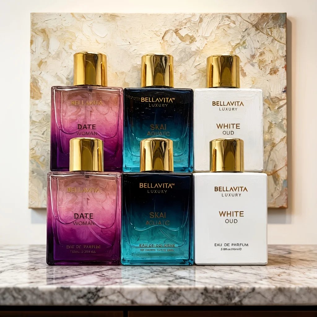 Bellavita Luxury Ultimate Fragrance Gift | White Oud, SKAI Aquatic And Date Perfume | Premium Fresh, Oud And Floral Fruity Scents | Perfect Gift for Her And Him
Bellavita Luxury Ultimate Fragrance Gift | White Oud, SKAI Aquatic And Date Perfume | Premium Fresh, Oud And Floral Fruity Scents | Perfect Gift for Her And Him