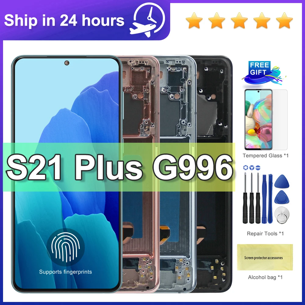 6.7'' For AMOLED Display S21+ For Samsung S21 Plus LCD G996 G9960 G996F Touch Screen With frame Digitizer Assembly
6.7'' For AMOLED Display S21+ For Samsung S21 Plus LCD G996 G9960 G996F Touch Screen With frame Digitizer Assembly