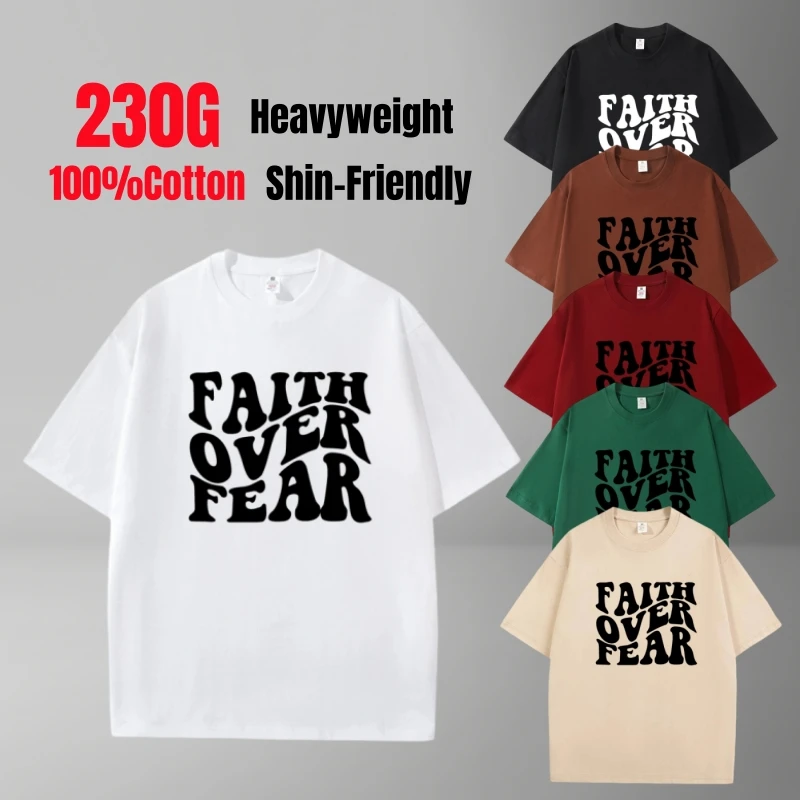 Unisex Oversized Heavyweight Cotton T-Shirt 230G Faith Over Fear Graphic Printed Tee Unisex Loose Fit Streetwear Casual Tops
Unisex Oversized Heavyweight Cotton T-Shirt 230G Faith Over Fear Graphic Printed Tee Unisex Loose Fit Streetwear Casual Tops
