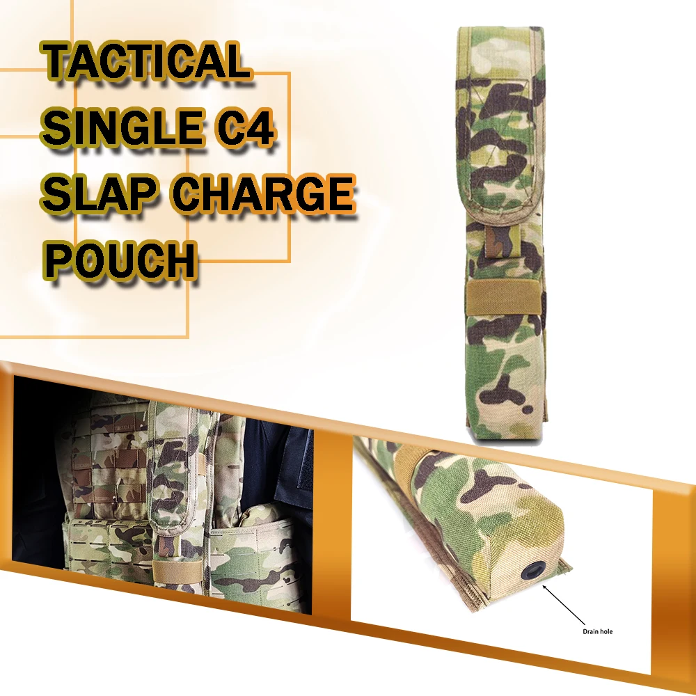Tactical Single C4 Slap Charge Pouch With Cover MOLLE Vertical Bar Bag Long Strip Tool Storage Bag Multi-purpose Accessory Bag
Tactical Single C4 Slap Charge Pouch With Cover MOLLE Vertical Bar Bag Long Strip Tool Storage Bag Multi-purpose Accessory Bag