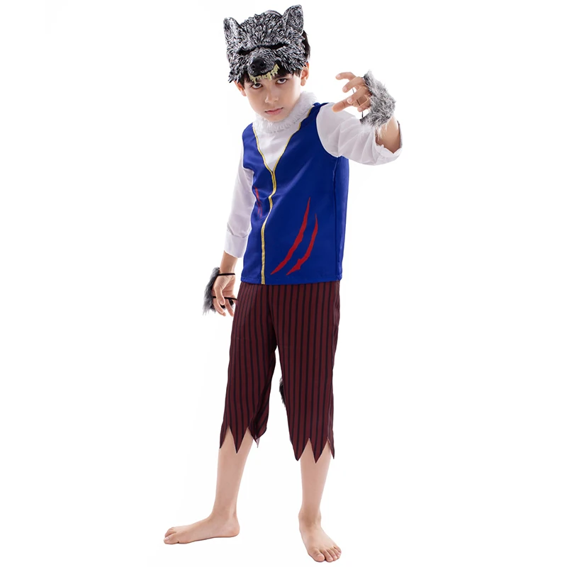 2025 Kids Howling at the Moon Boys Werewolf Costume Gray Child Wildman Devil Werewolf Wolf Fancy Dress up Halloween Costume
2025 Kids Howling at the Moon Boys Werewolf Costume Gray Child Wildman Devil Werewolf Wolf Fancy Dress up Halloween Costume