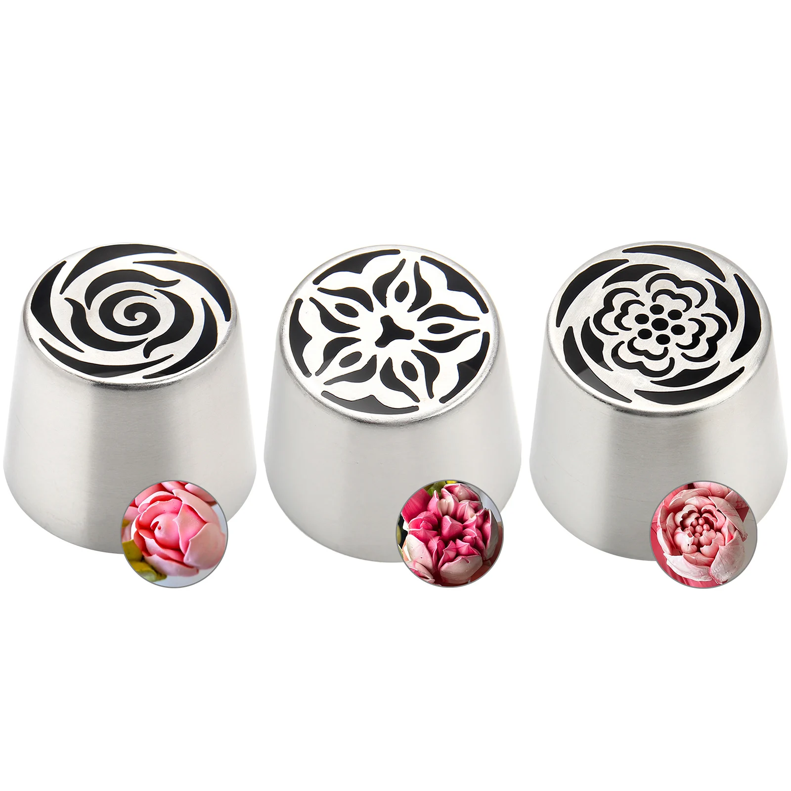 3pack Russian Piping Flower Nozzles Extra Large, Stainless Steel Rose Floral Piping Nozzles for Cake Decorating Icing (XXL,3)
3pack Russian Piping Flower Nozzles Extra Large, Stainless Steel Rose Floral Piping Nozzles for Cake Decorating Icing (XXL,3)