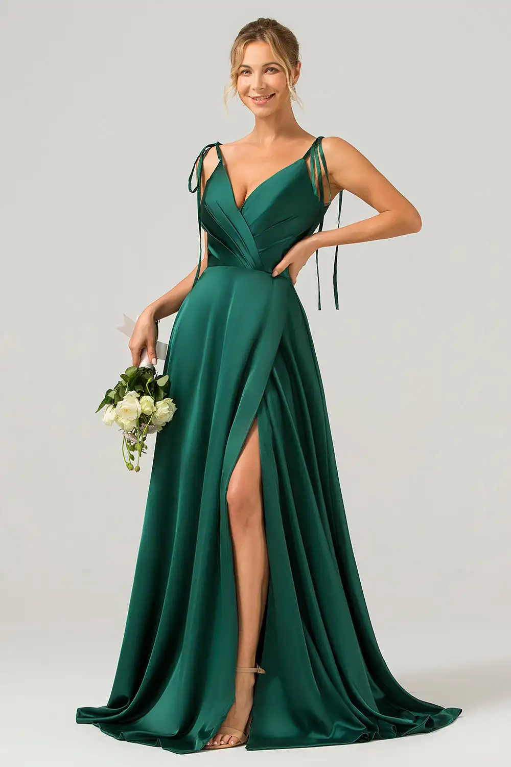 A-Line Spaghetti Straps Pleated Satin Long Bridesmaid Dress With Slit Wedding Cocktail Dresses Floor-length Evening Gowns
A-Line Spaghetti Straps Pleated Satin Long Bridesmaid Dress With Slit Wedding Cocktail Dresses Floor-length Evening Gowns