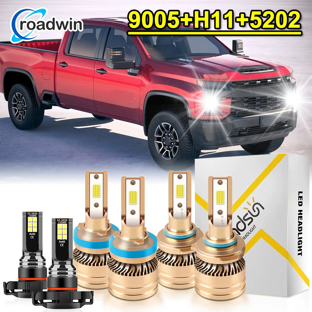 4/6 шт. светодиодные фары 180 Вт, подходят для Silverado-1500 (2007-2015) 9005 H11 5202 6000K, белые, IP68, 360 градусов, Plug & Play 
4/6 шт. светодиодные фары 180 Вт, подходят для Silverado-1500 (2007-2015) 9005 H11 5202 6000K, белые, IP68, 360 градусов, Plug & Play