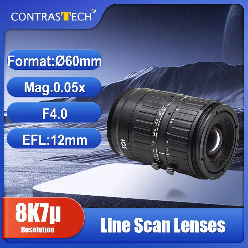 8K7μ LINE SCAN LENSES 40mm EFL F4 F2 F5.6 Aperture 818mm Working Distance Lenses M72 Mount For Railway Track Inspection
8K7μ LINE SCAN LENSES 40mm EFL F4 F2 F5.6 Aperture 818mm Working Distance Lenses M72 Mount For Railway Track Inspection