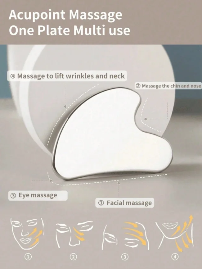 Large Heart-shaped Stainless Steel Gua Sha Board, Facial Lifting & Tightening Massage Board, Multifunctional Heart-shaped Fascia Knife
Large Heart-shaped Stainless Steel Gua Sha Board, Facial Lifting & Tightening Massage Board, Multifunctional Heart-shaped Fascia Knife