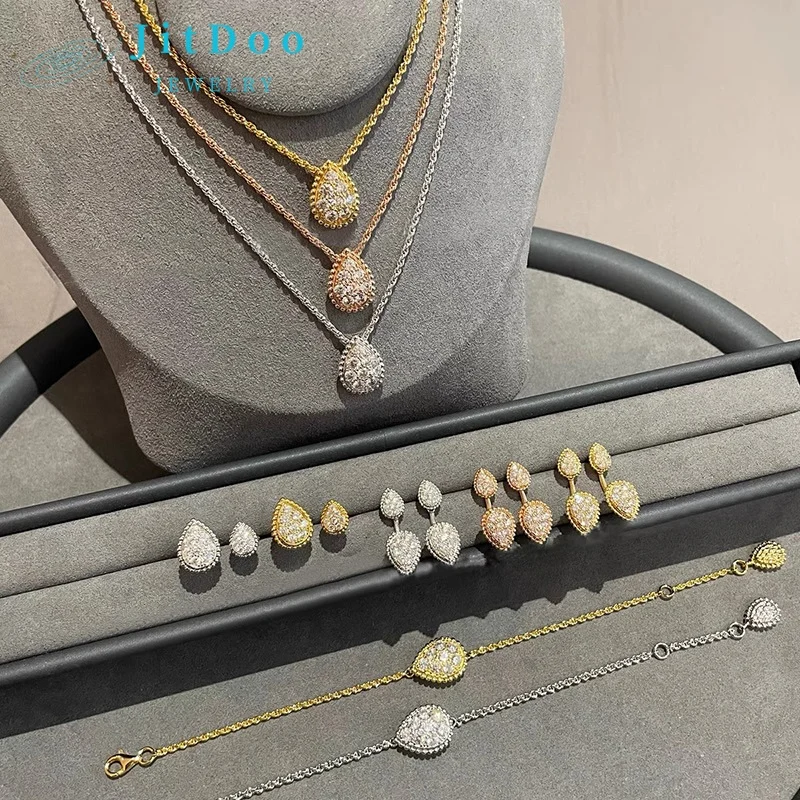 JitDoo 925 Sterling Silver Earrings Water Drop Full Diamond Stud Earring Necklace Ring Bracelet Bohemia Cute Design Luxury Brand
JitDoo 925 Sterling Silver Earrings Water Drop Full Diamond Stud Earring Necklace Ring Bracelet Bohemia Cute Design Luxury Brand