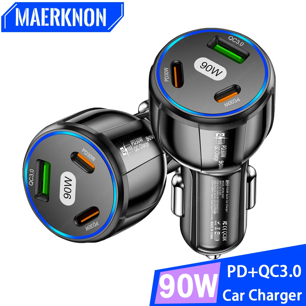 USB Car Charger 90W PD Type C Fast Charging Car Phone Charger Adapter For iPhone 15 Xiaomi Samsung 3 Ports USB C Charger In Car
USB Car Charger 90W PD Type C Fast Charging Car Phone Charger Adapter For iPhone 15 Xiaomi Samsung 3 Ports USB C Charger In Car