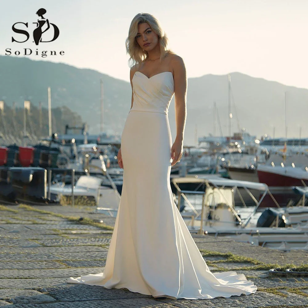 SoDigne Satin Beach Bride Dresses Sweetheart Sleeveless Simple Elegant 2024 Wedding Party Dress Brides Gown Custom Made
SoDigne Satin Beach Bride Dresses Sweetheart Sleeveless Simple Elegant 2024 Wedding Party Dress Brides Gown Custom Made