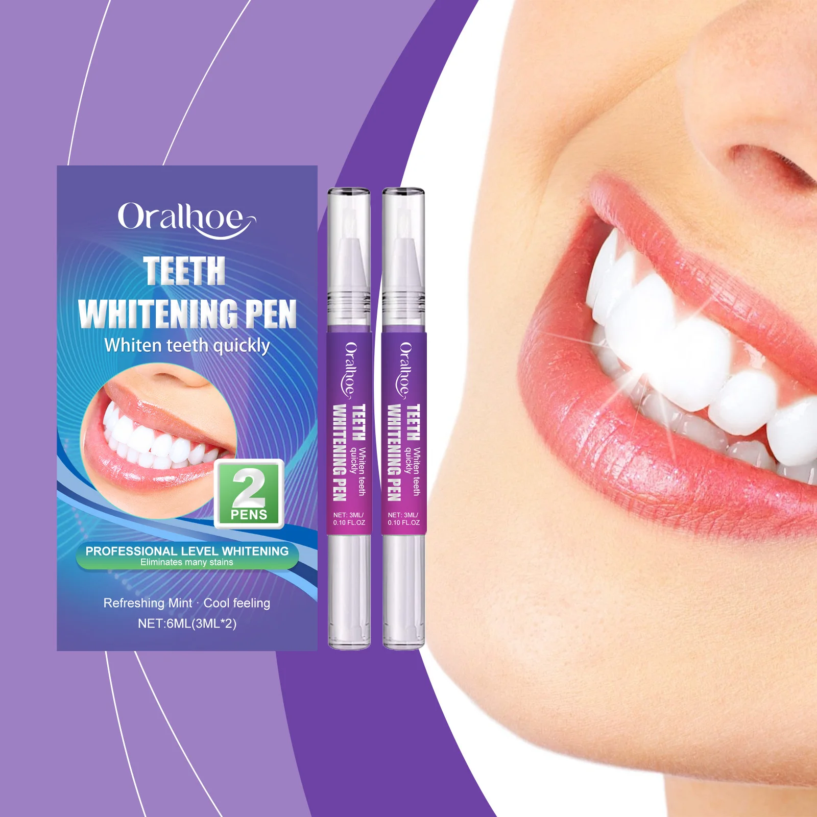 Oralhoe 6ml Teeth Whitening Gel Pen Purple Brightening Cleaning Yellow Stains Color Oral Hygiene Fresh Breath Tooth Care Pen
Oralhoe 6ml Teeth Whitening Gel Pen Purple Brightening Cleaning Yellow Stains Color Oral Hygiene Fresh Breath Tooth Care Pen
