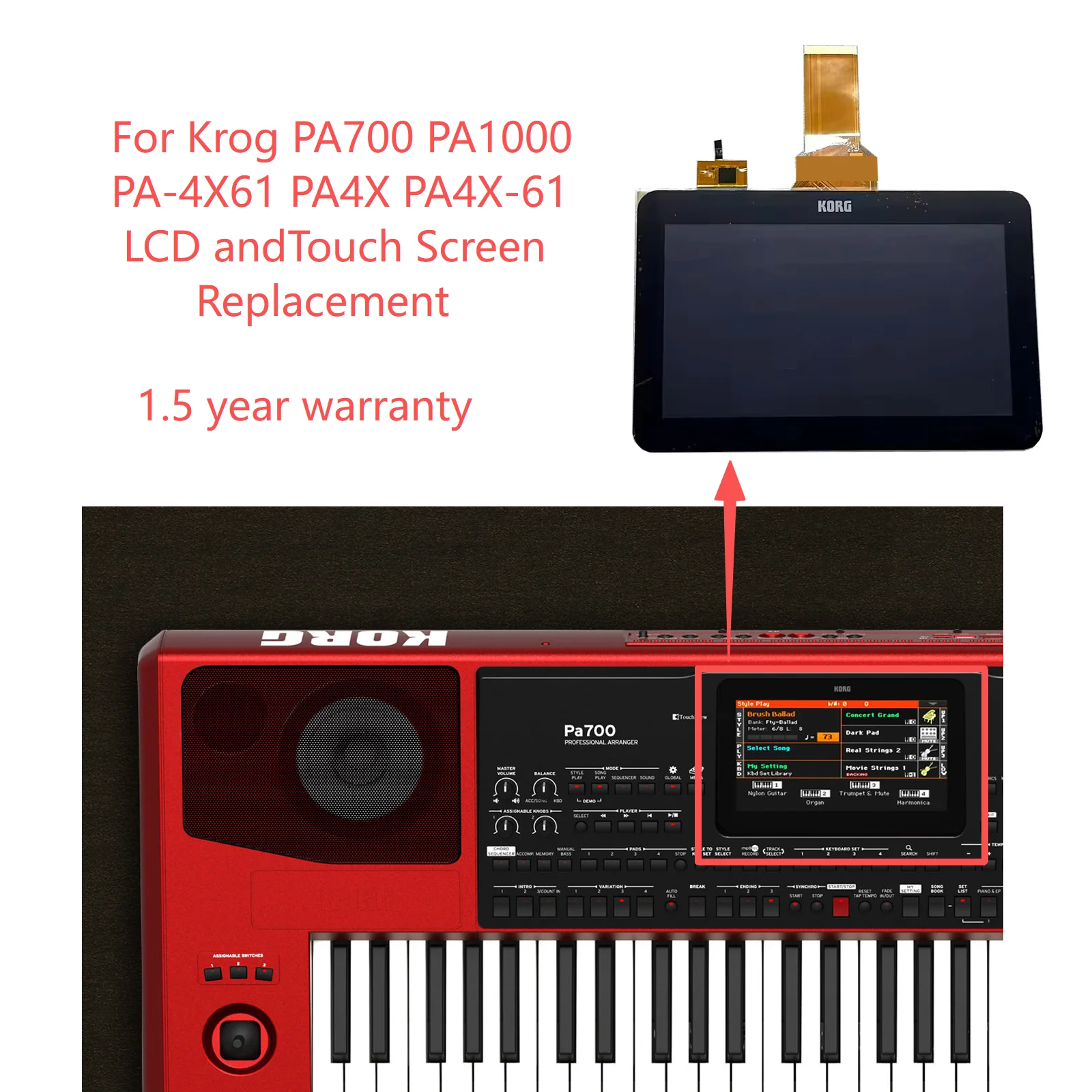 Новый оригинальный ЖК-экран и сенсорная панель для замены Korg PA700 PA1000 PA-4A61 PA4X PA4X-61
Новый оригинальный ЖК-экран и сенсорная панель для замены Korg PA700 PA1000 PA-4A61 PA4X PA4X-61