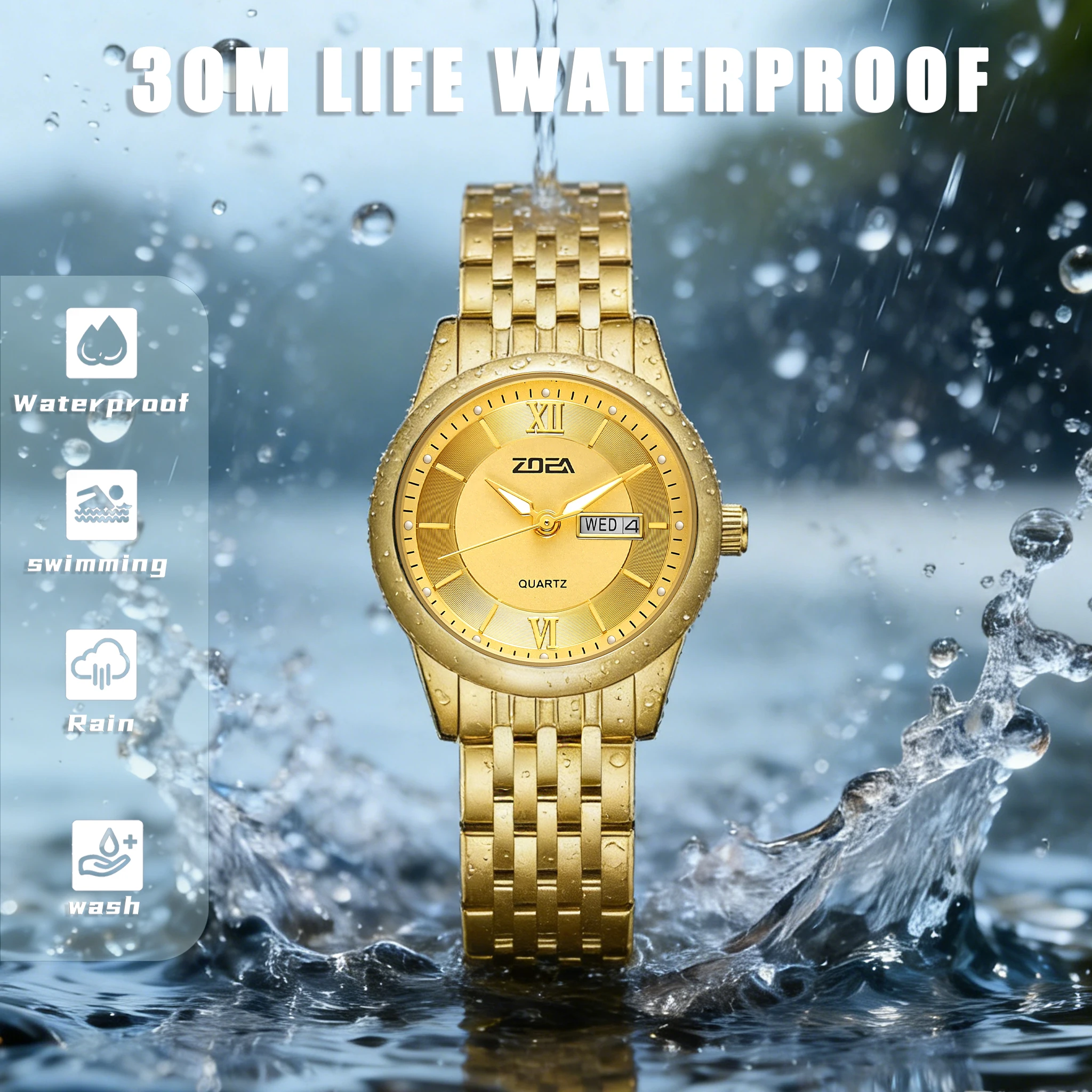 ZOEA ESB1343Elegant women's watch, stainless steel band, 30m daily waterproof, business casual style, quartz movement, date and
ZOEA ESB1343Elegant women's watch, stainless steel band, 30m daily waterproof, business casual style, quartz movement, date and