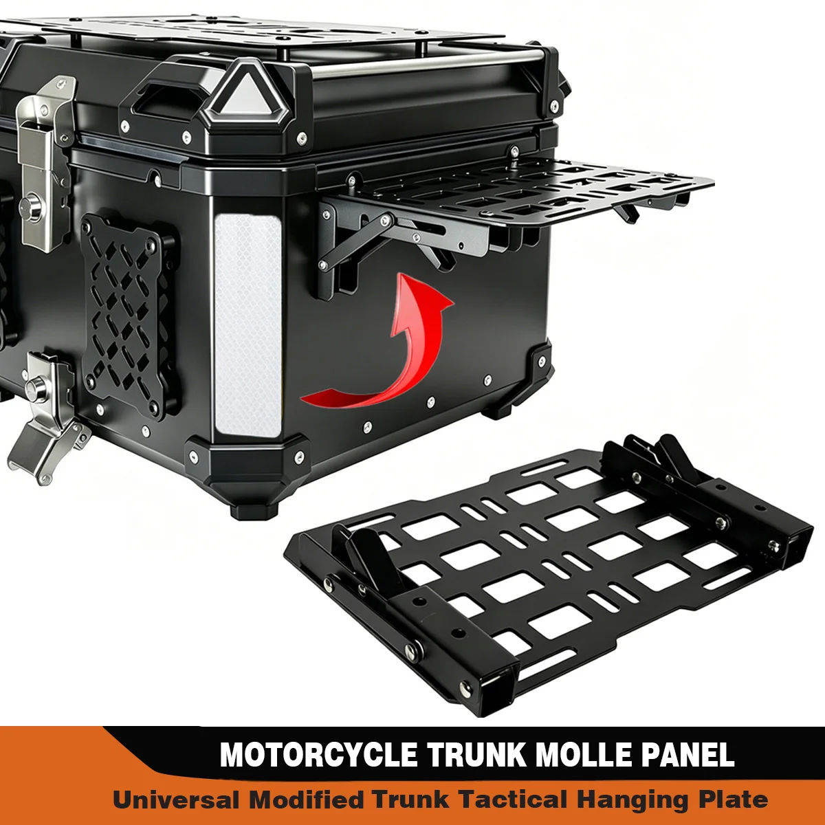 Folding Multi-Functional Aluminum Motorcycle Trunk Tail Box Universal Side Molle Panel Tactical Storage Box Modular Organizer
Folding Multi-Functional Aluminum Motorcycle Trunk Tail Box Universal Side Molle Panel Tactical Storage Box Modular Organizer