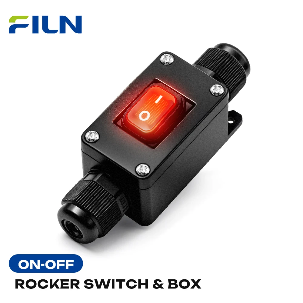 FILN 5/10PCS KCD1 LED Toggle Switch IP65 Waterproof Rocker Switches Junction Box 12v-24v for Car Boat Household Appliances 10A
FILN 5/10PCS KCD1 LED Toggle Switch IP65 Waterproof Rocker Switches Junction Box 12v-24v for Car Boat Household Appliances 10A