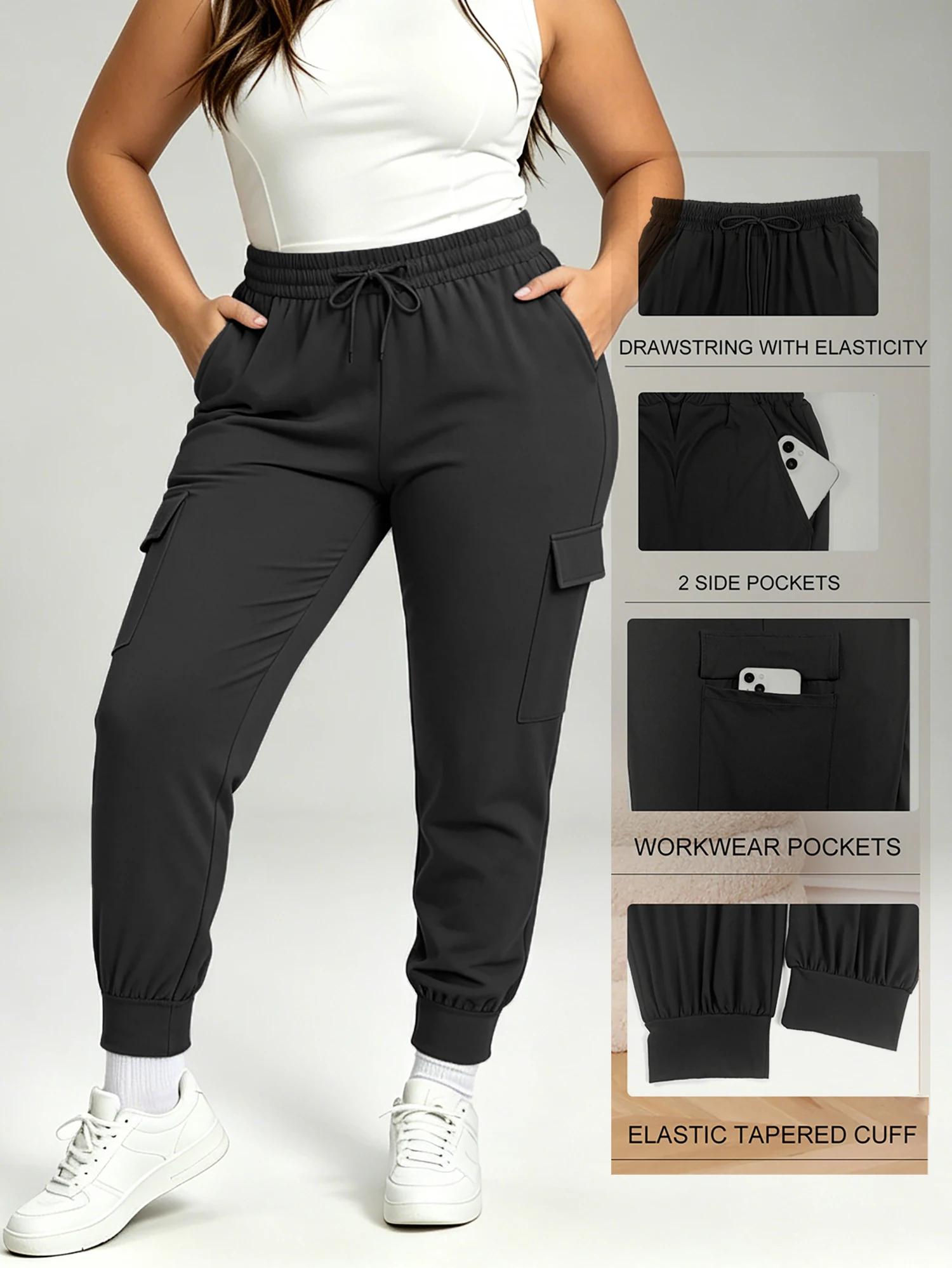 Plus Jogger Women's Cargo Jogger Pants Soft Street Casual Sweatpants Joggers Pants Causal Gym Athletic Workout High Waist Bottom
Plus Jogger Women's Cargo Jogger Pants Soft Street Casual Sweatpants Joggers Pants Causal Gym Athletic Workout High Waist Bottom