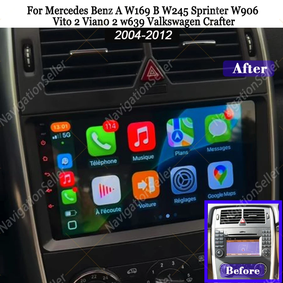 VIGOHI 2din Android Car Radio Stereo Player For Mercedes Benz B200 A B Class W169 W245 Viano Vito W639 Sprinter W906 Carplay BT
VIGOHI 2din Android Car Radio Stereo Player For Mercedes Benz B200 A B Class W169 W245 Viano Vito W639 Sprinter W906 Carplay BT