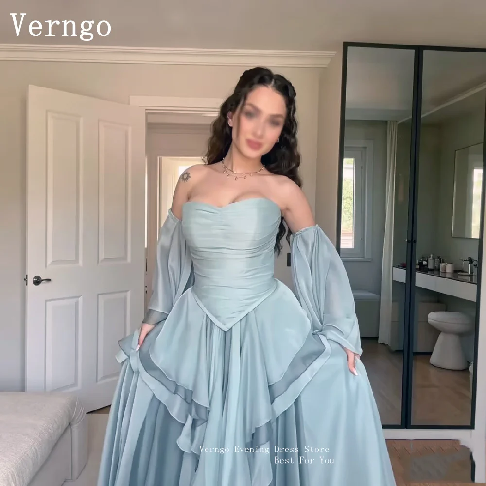 Verngo Elegant Sky Blue Strapless Prom Gown Ballgown Detachable Puff Long Evening Dress Women Formal Prom Quinceañera Vest
Verngo Elegant Sky Blue Strapless Prom Gown Ballgown Detachable Puff Long Evening Dress Women Formal Prom Quinceañera Vest