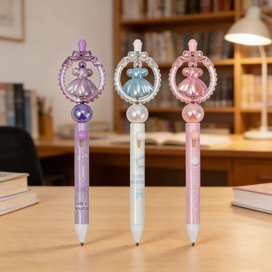 2-Pack of Pens with Random Colors, Creative Princess Dress Design with Rotating Bead Decorations, 0.5mm Black Gel Pens for Student Diaries, School Stationery Supplies, Colorful Faux Pearl-Embellished Pens, Suitable for Creating Unique Wedding and Birthday
2-Pack of Pens with Random Colors, Creative Princess Dress Design with Rotating Bead Decorations, 0.5mm Black Gel Pens for Student Diaries, School Stationery Supplies, Colorful Faux Pearl-Embellished Pens, Suitable for Creating Unique Wedding and Birthday