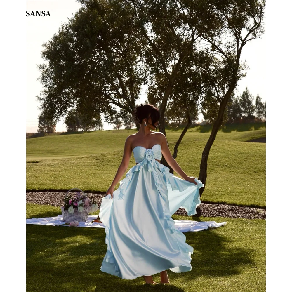 Sansa One Shoulder Strapless Cut-out A-line Prom Dresses Floor-length Flower فساتين سهرات Backless Blue vestidos de festa 2025
Sansa One Shoulder Strapless Cut-out A-line Prom Dresses Floor-length Flower فساتين سهرات Backless Blue vestidos de festa 2025